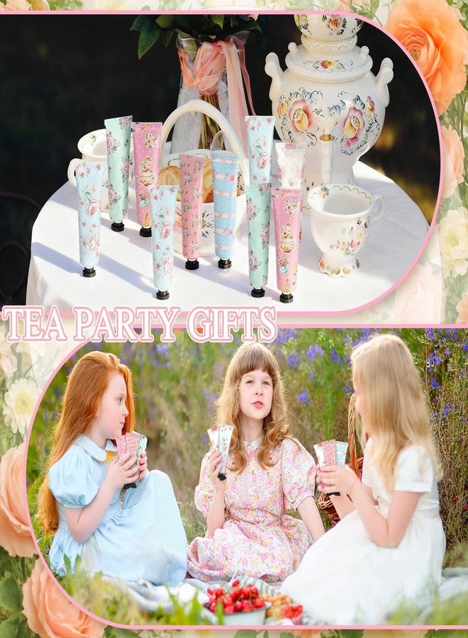 Swiffen 12 Pcs Tea Party Hand Cream Gift Set Floral Tea Party Favor Flower Moisturizing Hand Lotion Bulk Small Dry Cracked Care Cream Teapot Favor Boxes Treat Gift Goodie for Baby Shower, 30 ml - Image 5